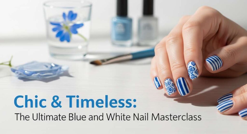 featured: chic & timeless: the ultimate blue and white nail masterclass