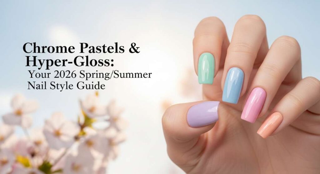 featured: chrome pastels & hyper gloss: your 2026 spring/summer nail style guide