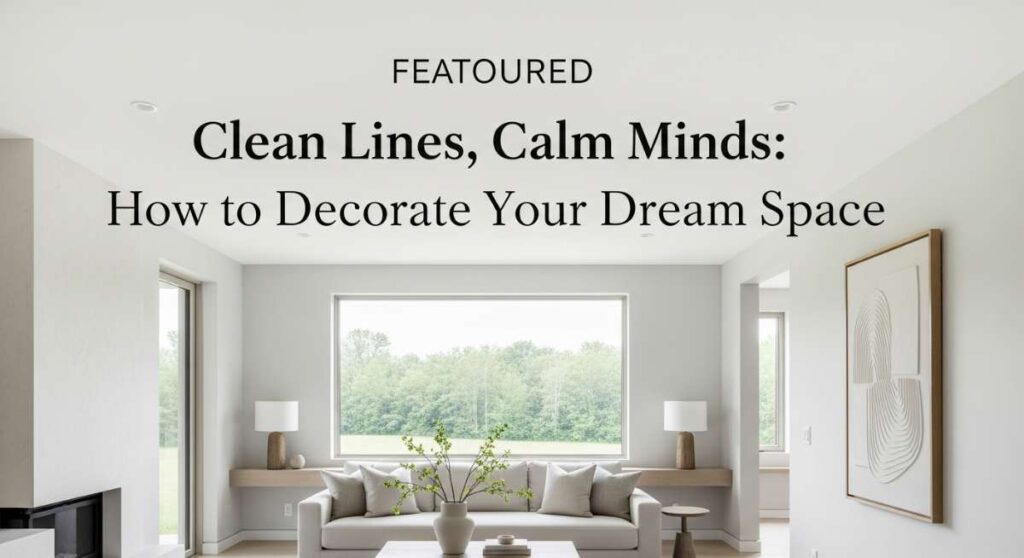 featured: clean lines, calm minds: how to decorate your dream space