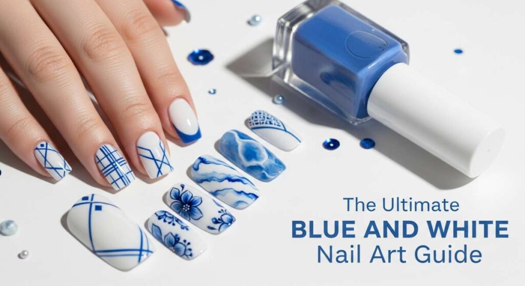 featured: cool tones, hot trends: your definitive blue and white nail art manual