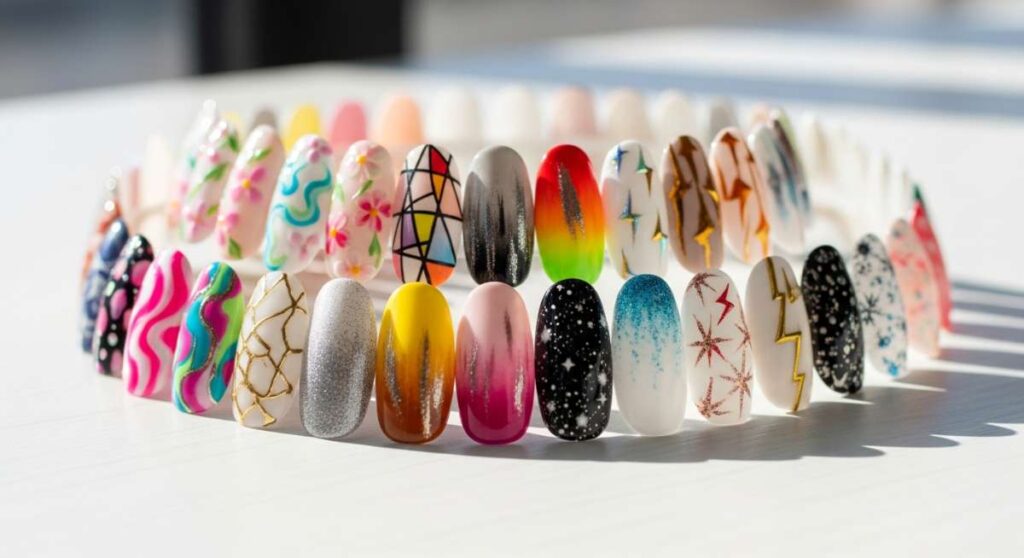 featured: ditch the neutrals: electrifying colorful nail designs for every season