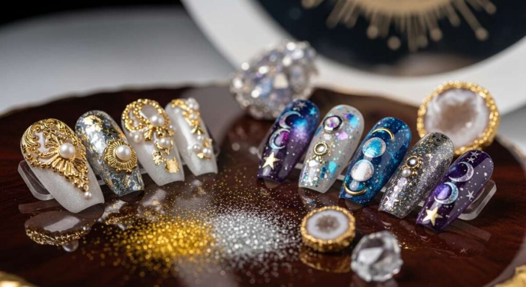 featured: divine decadence: elevate your look with luxurious celestial press ons