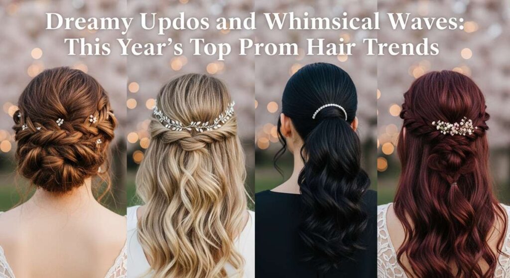 featured: dreamy updos and whimsical waves: this year's top prom hair trends
