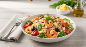 featured: easy mediterranean shrimp and orzo: a restaurant quality meal at home