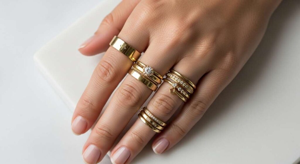 featured: elevate your hand game: how to curate the ultimate gold ring stack