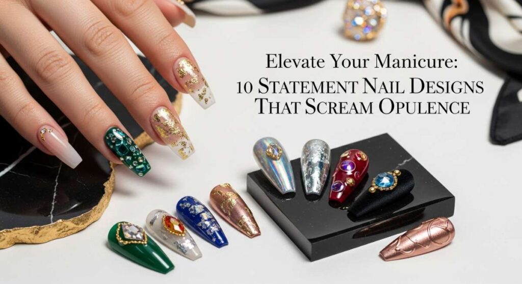 featured: elevate your manicure: 10 statement nail designs that scream opulence
