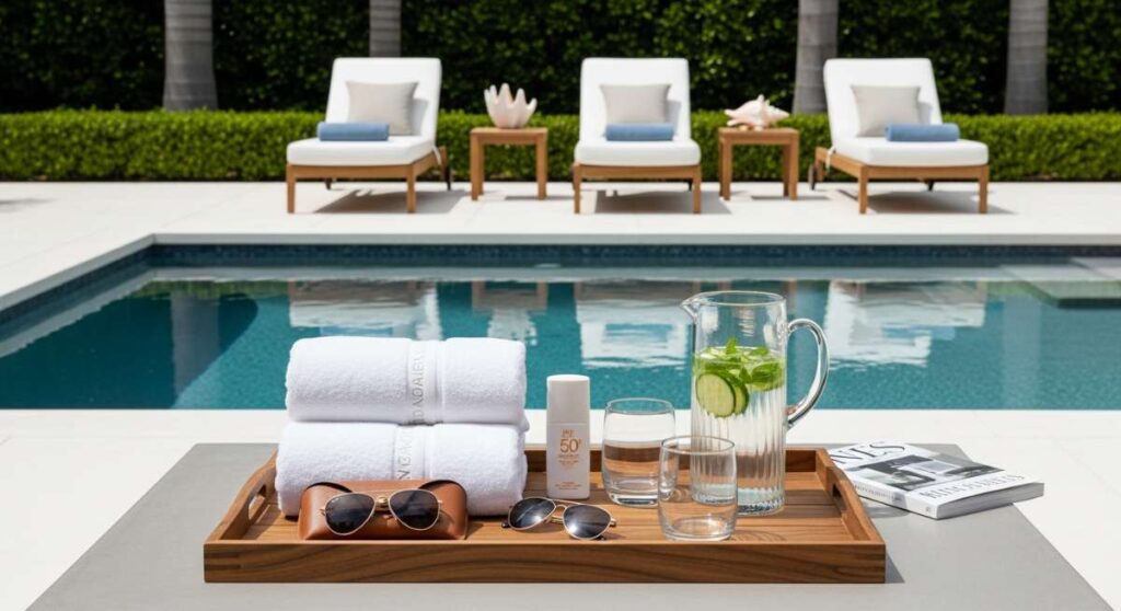 featured: elevated leisure: high end essentials for a perfectly organized poolside