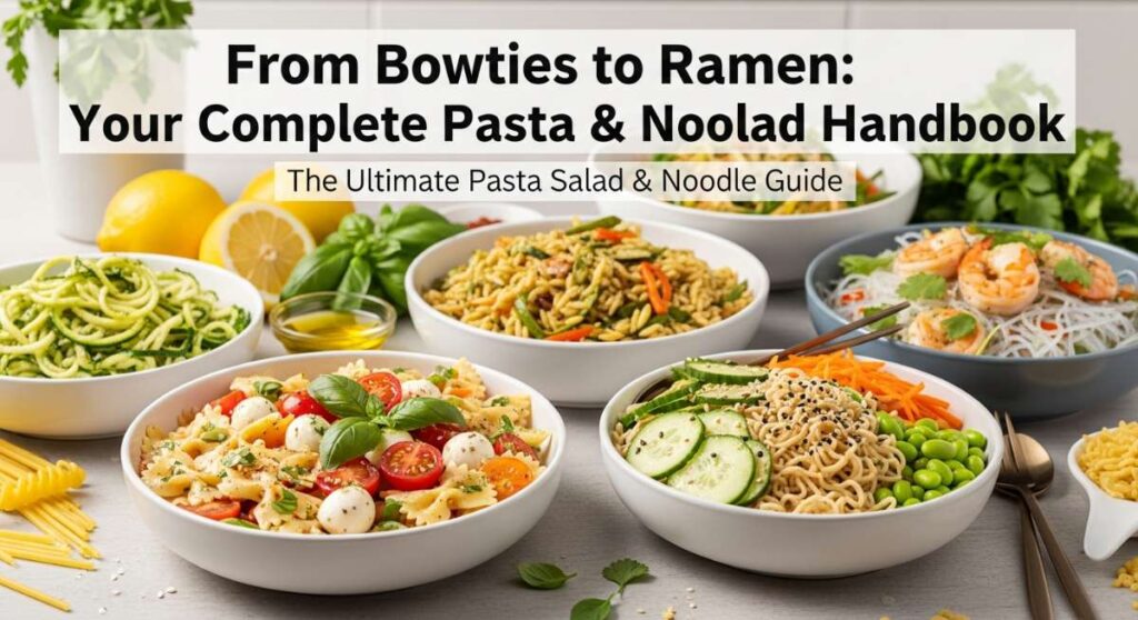 featured: from bowties to ramen: your complete pasta & noodle salad handbook