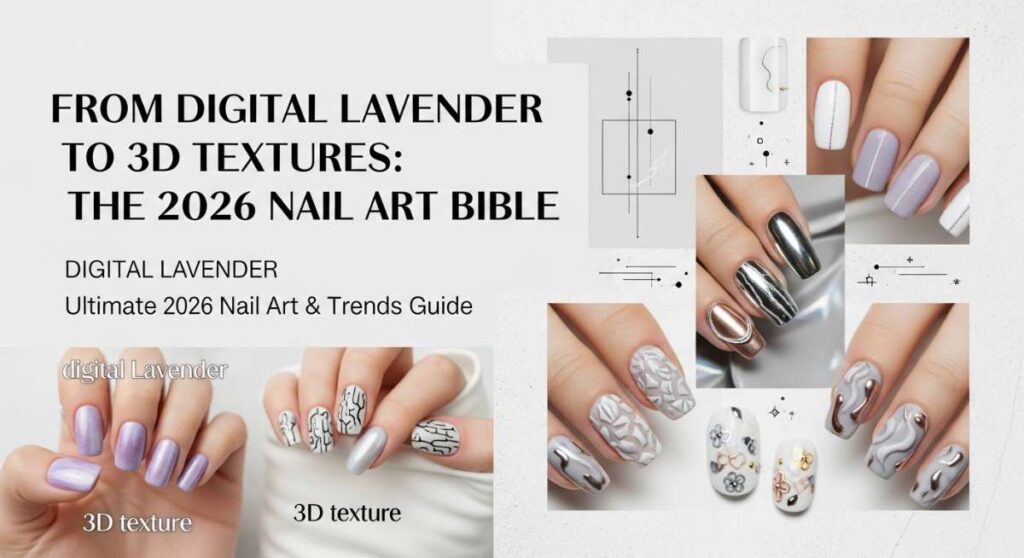 From Digital Lavender to 3D Textures: The 2026 Nail Art Bible featured: from digital lavender to 3d textures: the 2026 nail art bible