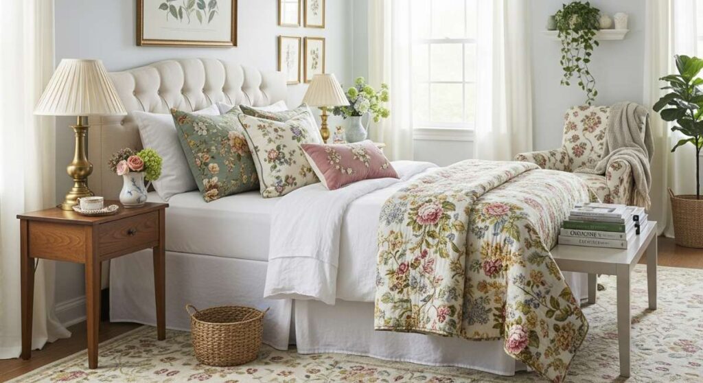 featured: from granny chic to grandmillennial: vintage floral bedroom inspo