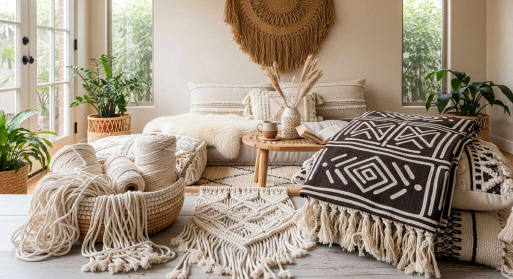 featured: from macramé to mudcloth: crafting a soulful interior