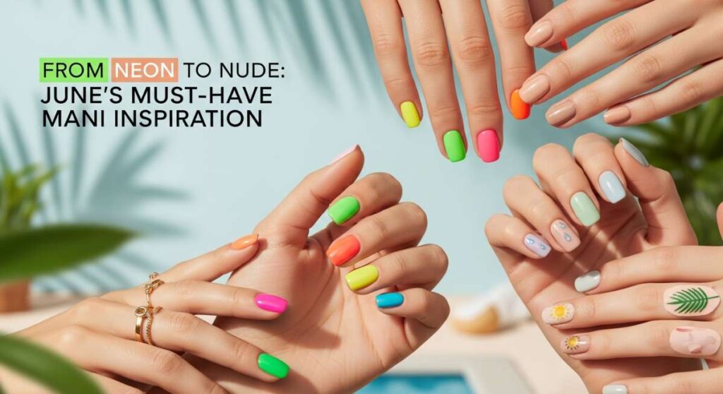 From Neon to Nude: June’s Must-Have Mani Inspiration featured: from neon to nude: june’s must have mani inspiration