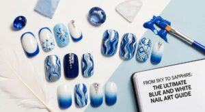 featured: from sky to sapphire: the best blue and white nails for every occasion