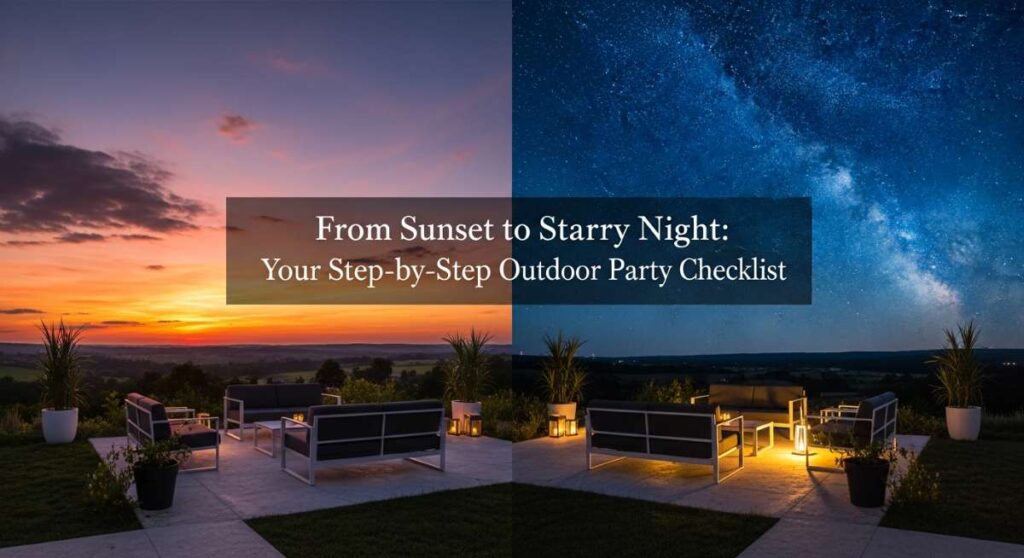 From Sunset to Starry Night: Your Step-by-Step Outdoor Party Checklist featured: from sunset to starry night: your step by step outdoor party checklist
