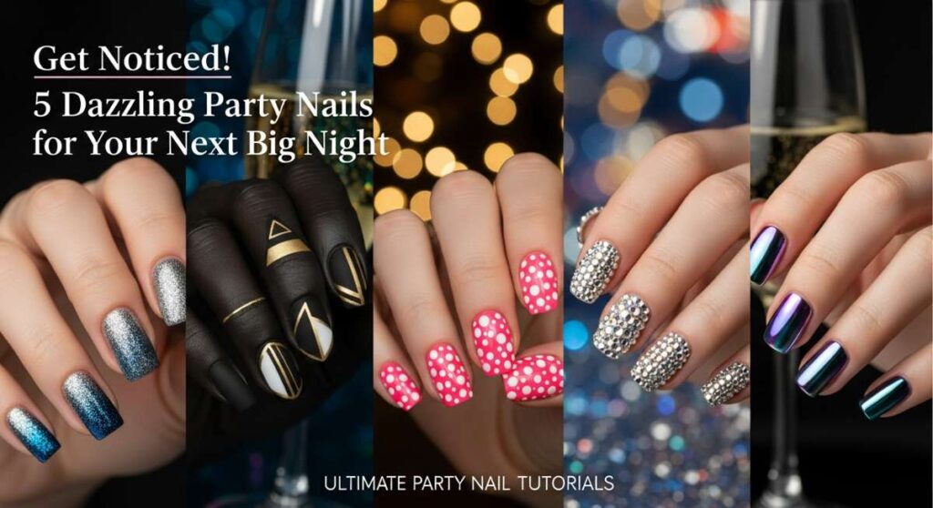 featured: get noticed! 5 dazzling party nail tutorials for your next big night