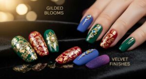 featured: gilded blooms & velvet finishes: may's most exclusive nail art
