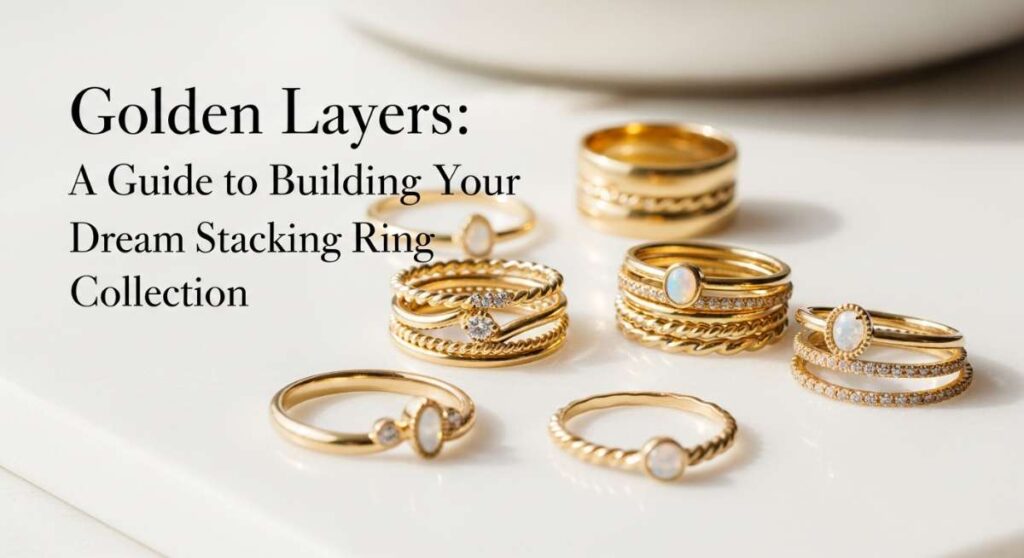 featured: golden layers: a guide to building your dream stacking ring collection