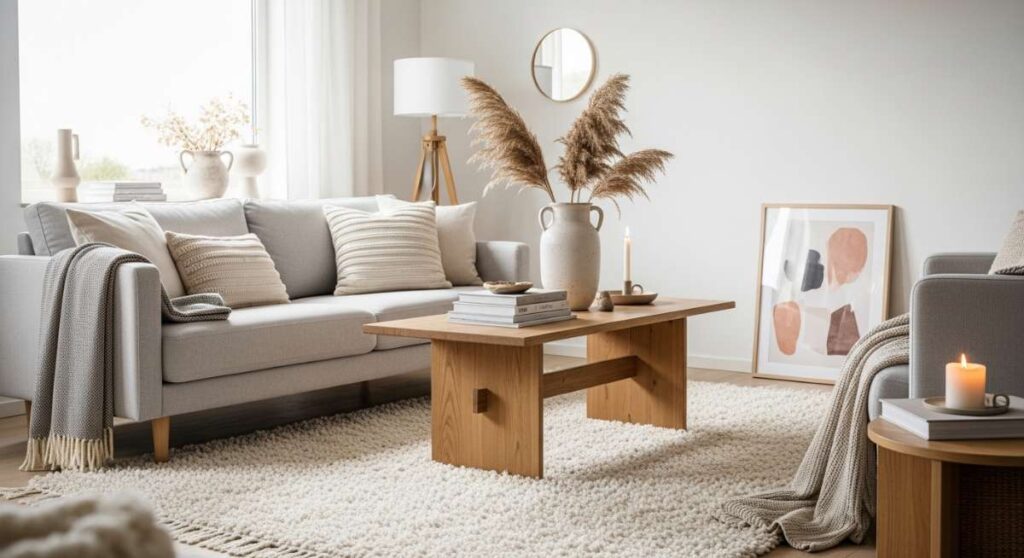 featured: how to style a dreamy minimalist living room that actually feels like home