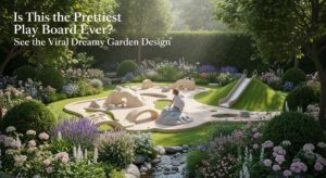 featured: is this the prettiest play board ever? see the viral dreamy garden design
