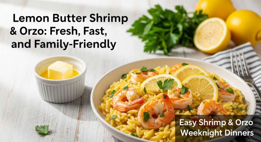featured: lemon butter shrimp & orzo: fresh, fast, and family friendly