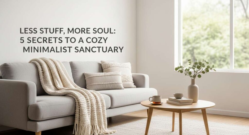 featured: less stuff, more soul: 5 secrets to a cozy minimalist sanctuary