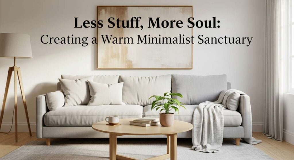 featured: less stuff, more soul: creating a warm minimalist sanctuary
