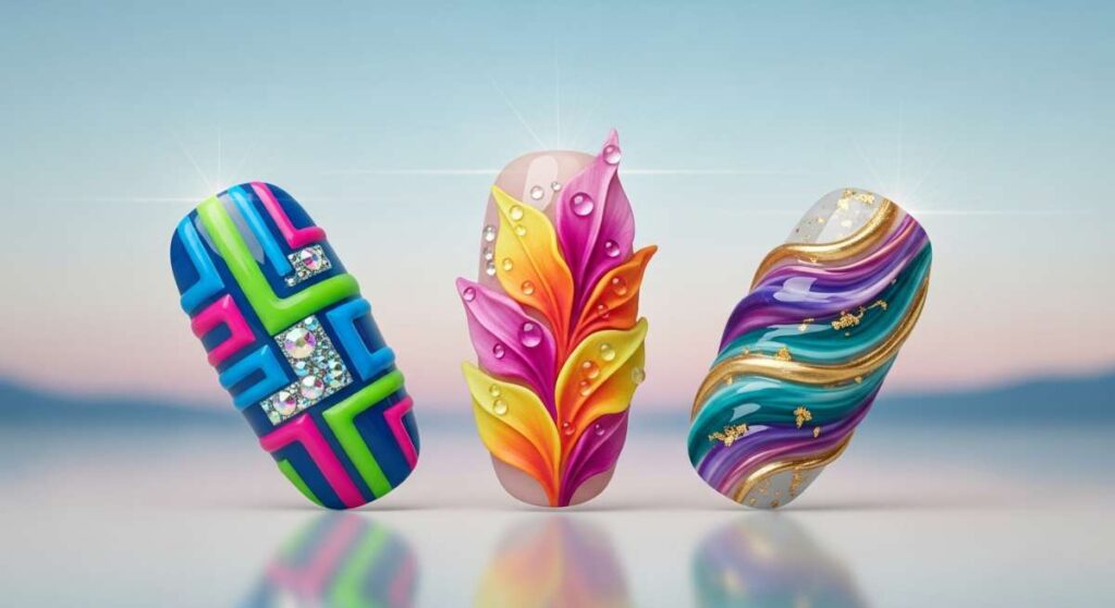 featured: level up your manicure: the masterclass in vibrant 3d designs