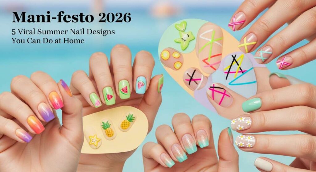 featured: mani festo 2026: 5 viral summer nail designs you can do at home