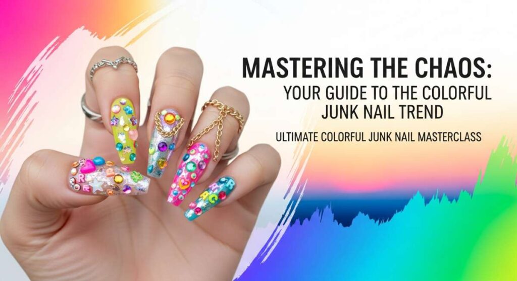 featured: mastering the chaos: your guide to the colorful junk nail trend