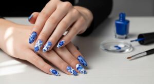 featured: mastering the classic: a step by step blue and white porcelain nail tutorial