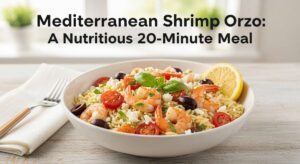 featured: mediterranean shrimp orzo: a nutritious 20 minute meal