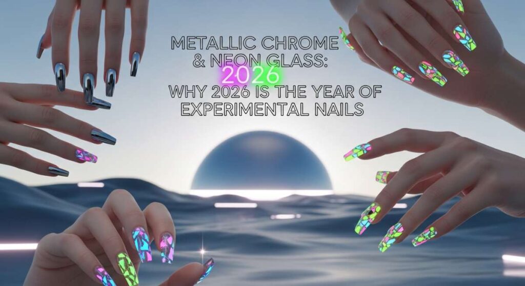 Metallic Chrome & Neon Glass: Why 2026 is the Year of Experimental Nails featured: metallic chrome & neon glass: why 2026 is the year of experimental nails