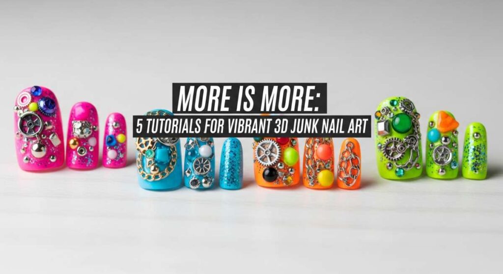 featured: more is more: 5 tutorials for vibrant 3d junk nail art