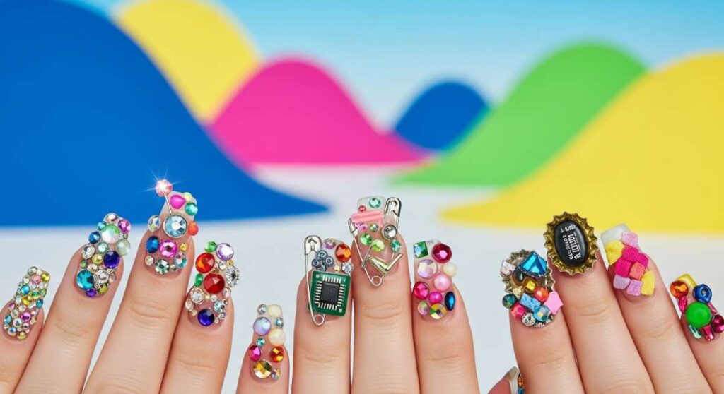 featured: more is more: the bold world of vibrant junk nail artistry