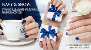 featured: navy & snow: stunning blue and white nail tutorials for every occasion