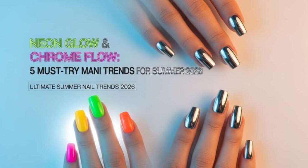featured: neon glow & chrome flow: 5 must try mani trends for summer 2026