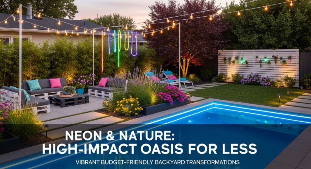 featured: neon & nature: how to create a high impact outdoor oasis for less