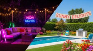 featured: neon nights and sunny delights: creating a vibrant backyard experience