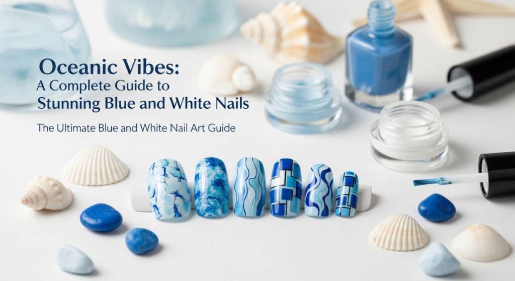 featured: oceanic vibes: a complete guide to stunning blue and white nails