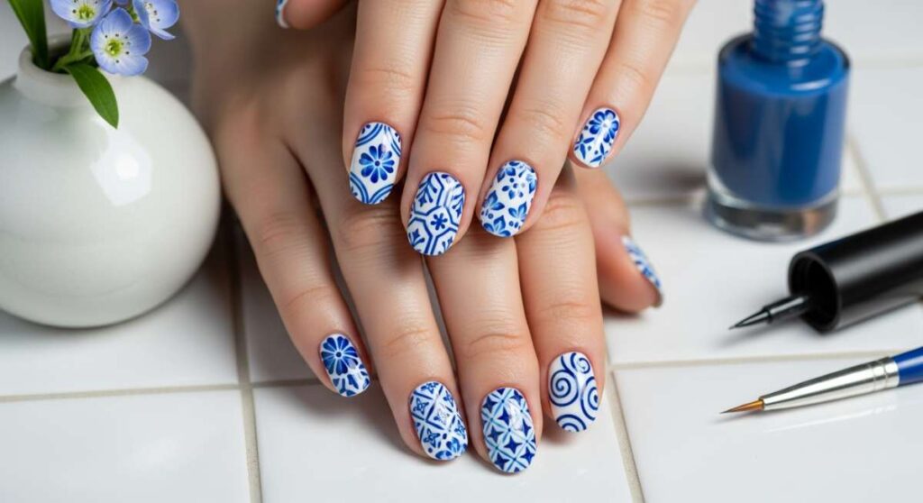 featured: porcelain perfection: chic blue and white designs you can do at home