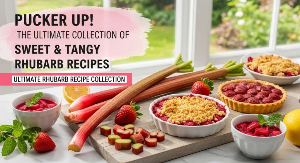 Pucker Up! The Ultimate Collection of Sweet & Tangy Rhubarb Recipes featured: pucker up! the ultimate collection of sweet & tangy rhubarb recipes