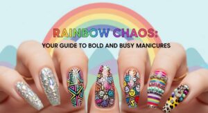 featured: rainbow chaos: your guide to bold and busy manicures