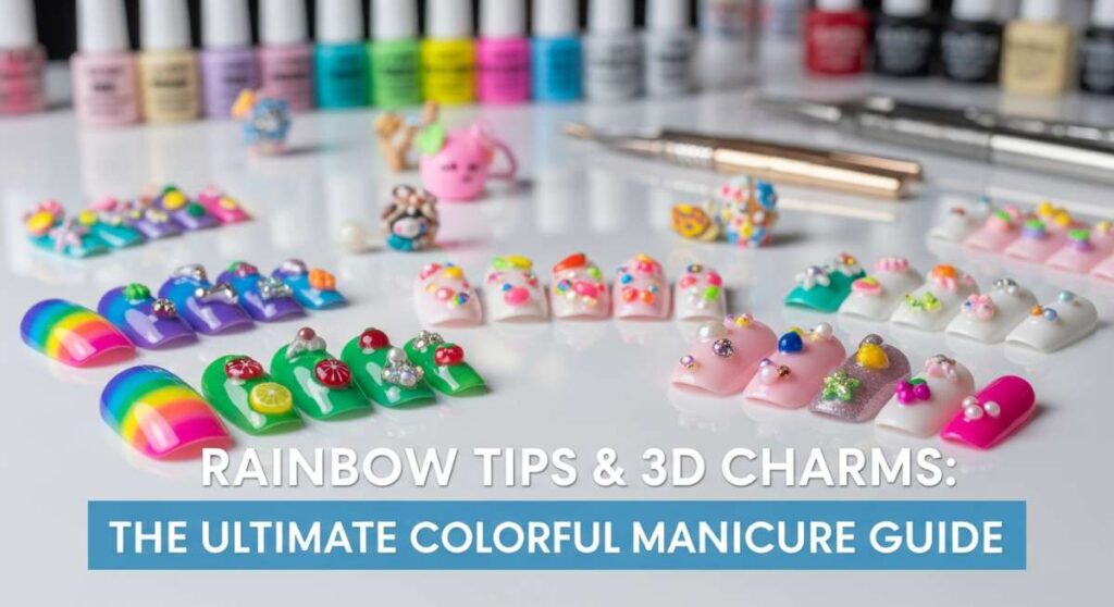 featured: rainbow tips & 3d charms: the ultimate colorful manicure guide