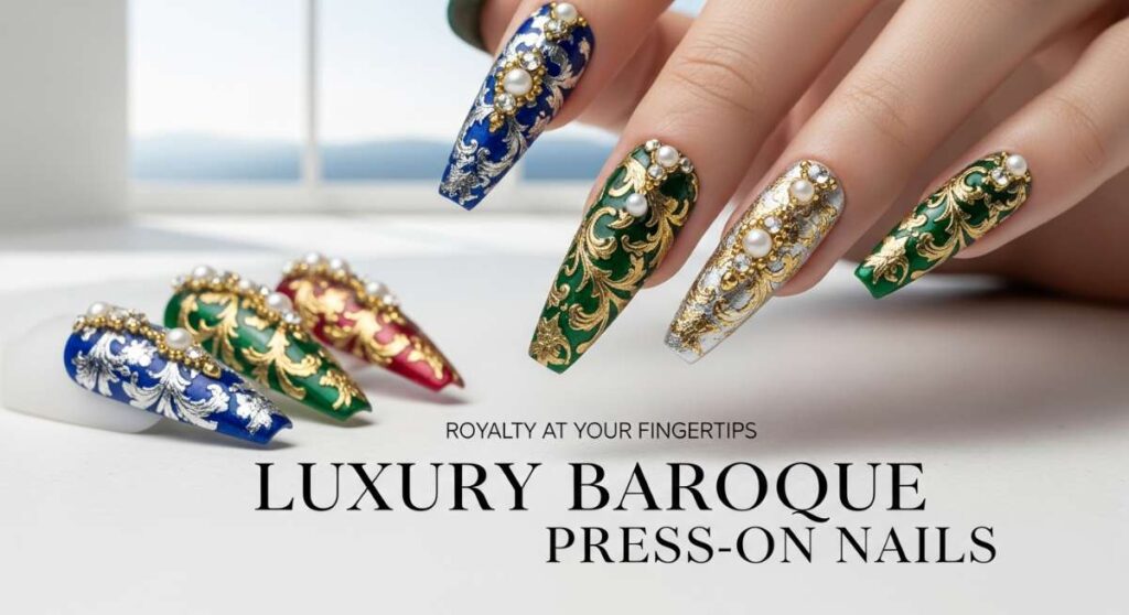 featured: royalty at your fingertips: the ultimate guide to luxury baroque press on nails