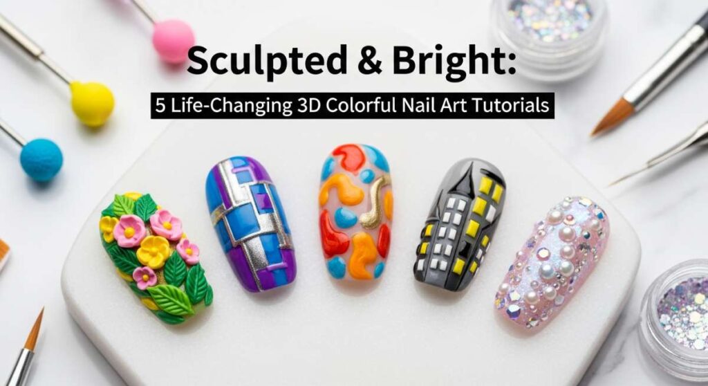 featured: sculpted & bright: 5 life changing 3d colorful nail art tutorials