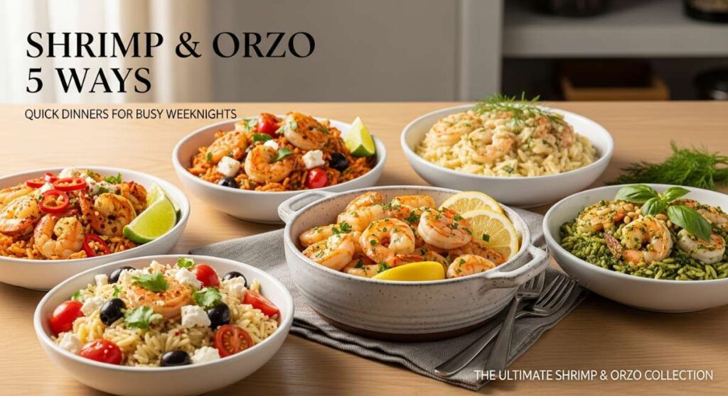 featured: shrimp & orzo 5 ways: quick dinners for busy weeknights