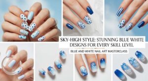 featured: sky high style: stunning blue and white nail designs for every skill level