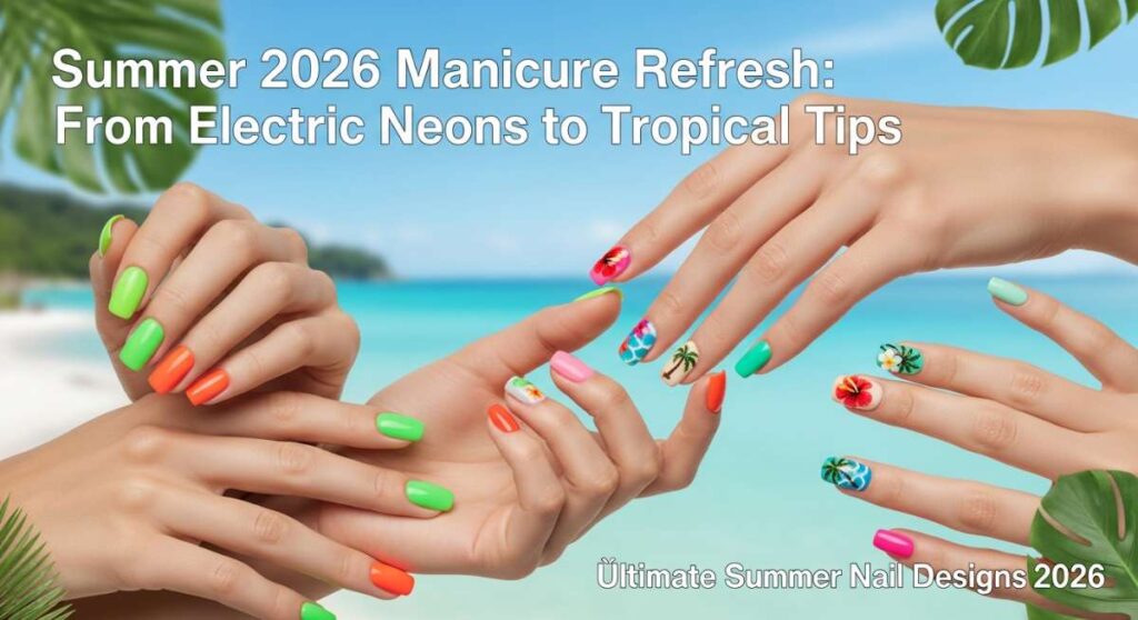 featured: summer 2026 manicure refresh: from electric neons to tropical tips