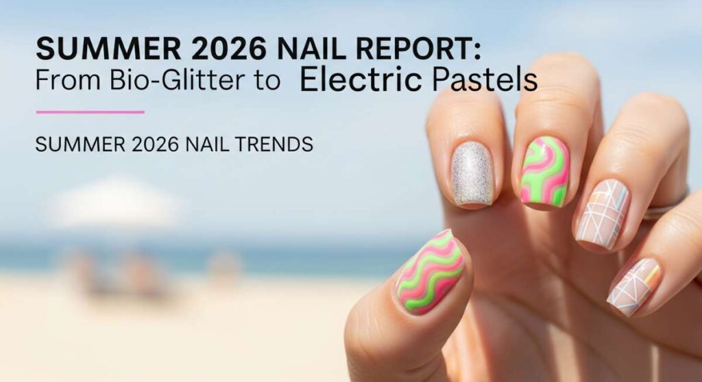 featured: summer 2026 nail report: from bio glitter to electric pastels