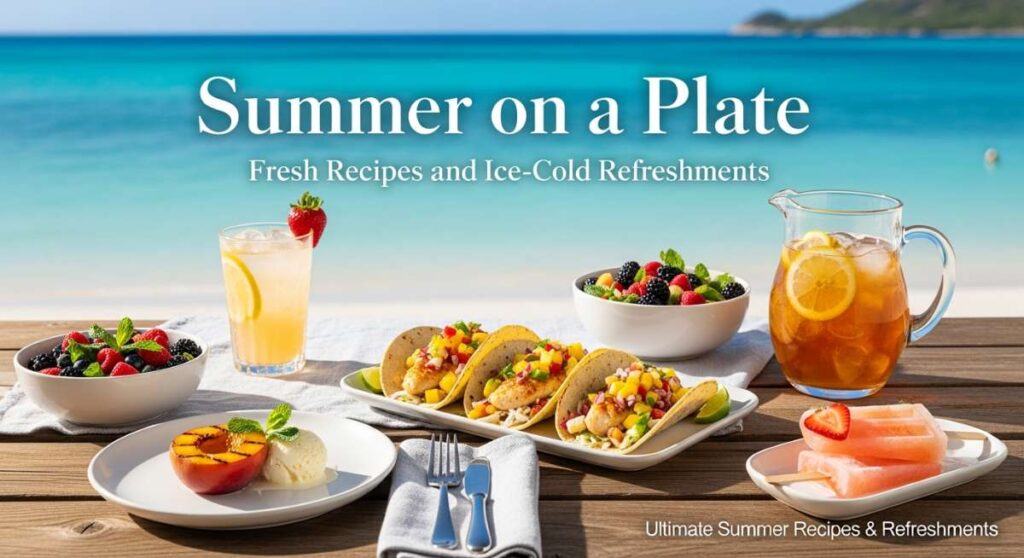 Summer on a Plate: Fresh Recipes and Ice-Cold Refreshments featured: summer on a plate: fresh recipes and ice cold refreshments
